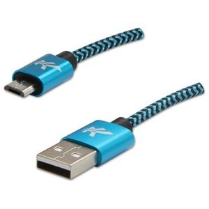 Kabel USB Logo USB-A - microUSB 2 m Czarno-niebieski