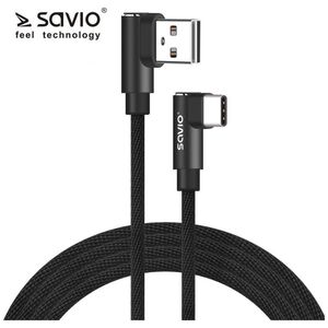 Kabel USB Savio USB-A - USB-C 2 m Czarny (1_815992)