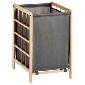 Kosz na pranie Bigbuy Home Kosz na Ubrania Szary Drewno Materiał (33 x 60 x 39,5 cm)