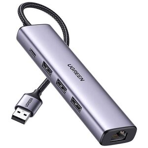 HUB USB Ugreen 1x RJ-45 1x USB-C  + 3x USB-A 3.0 (UGR1219SLV)