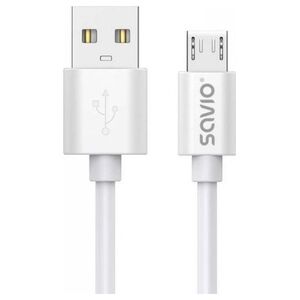 Kabel USB Savio USB-A - microUSB 3 m Biały (SAVKABELCL-167)