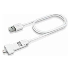Kabel USB Innergie USB-A - microUSB + Lightning 0.8 m Biały (IN-ADP-121)