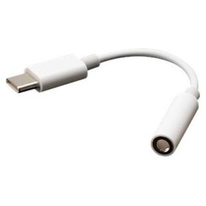 Adapter USB Akasa AKASA adaptér USB Type-C na 3.5 mm headphone jack adapter, 10cm, bílá