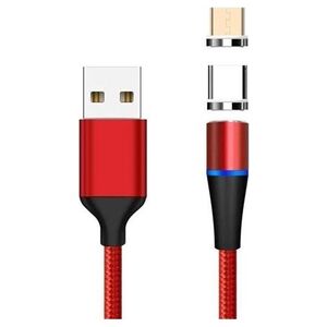 Kabel USB PremiumCord USB-A - microUSB + USB-C 1 m Czerwony (ku2m1fgr)