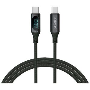 Kabel USB Savio USB-C - USB-C 1 m Czarny (SAVKABELCL-174)