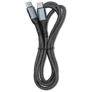 Kabel USB Qoltec USB-C - USB-C 1 m Czarno-biały (52357)