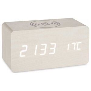 Gift Decor Cyfrowy Zegarek Stacjonarny Biały PVC Drewno MDF (15 x 7,5 x 7 cm)