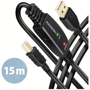 Kabel USB Axagon USB-A - USB-B 15 m Czarny (ADR-215B)