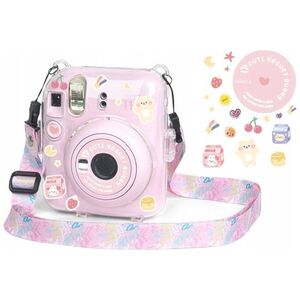 Pokrowiec LoveInstant Futerał Etui Case Pokrowiec Do Fujifilm Instax Mini 12 + Naklejki / Jogurtowy Królik