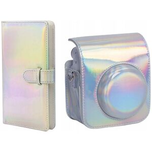 Pokrowiec LoveInstant Futerał Etui Pokrowiec Do Fujifilm Instax Mini 12 + Album Na 96 Zdjęć / Srebrny Błysk