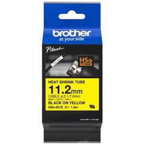 Brother Brother Etykieta 11.2MM BLACK ON YELLOW HEAT SHRINK TAPE