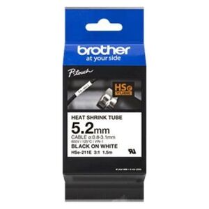 Brother Brother Etykieta 5.2MM BLACK ON WHITE HEAT SHRINK TAPE