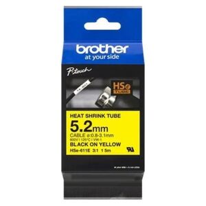 Brother Brother Etykieta 5.2MM BLACK ON YELLOW HEAT SHRINK TAPE