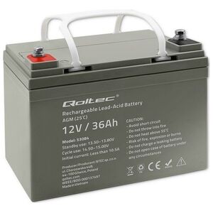Qoltec Akumulator AGM | 12V | 36Ah | max. 540A