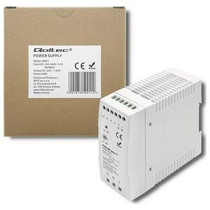 Qoltec Zasilacz na szynę DIN | 40W | 24V | 1.67A | Biały | Slim