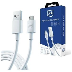 Kabel USB 3MK USB-A - microUSB 1.2 m Biały (5903108541176)