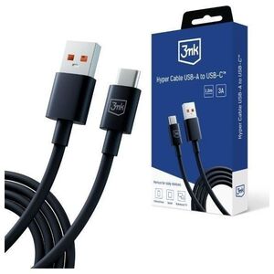 Kabel USB 3MK USB-A - USB-C 1.2 m Czarny (3M005894)