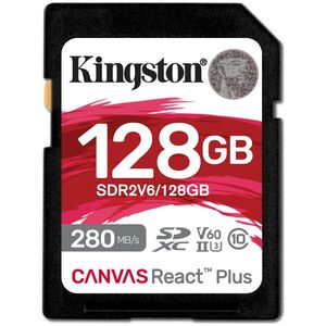 Karta Kingston Canvas React Plus SDXC 128 GB Class 10 UHS-II/U3 V60 (SDR2V6/128GB)
