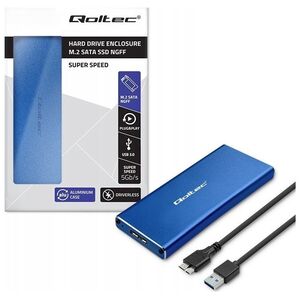 Kieszeń Qoltec Obudowa/kieszeń Qoltec na dysk M.2 SSD | SATA | NGFF | USB 3.0 | Super speed 5Gb/s | 2TB | Niebieski