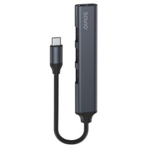 HUB USB Savio SAVIO HUB USB-C - 3 X USB-A 2.0 1 X USB-A 3.0 SZARY AK-71