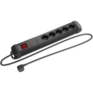 Listwa zasilająca Lanberg SP1 przeciwprzepięciowa 5 gniazd 5 m czarna (SP1-05F-0500-BK)