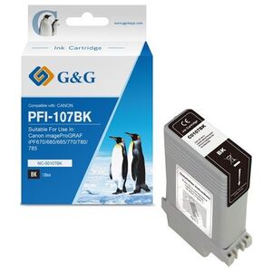 Tusz G&G kompatybilny z PFI107BK, NC-00107BK, 6705B001, black, 130ml
