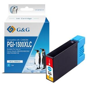 Tusz G&G kompatybilny ink / tusz z PGI 1500XL, NP-C-1500XLC/C, cyan