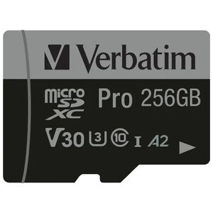 Karta Verbatim Pro MicroSDXC 256 GB Class 10 UHS-I/U3 A2 V30 (47045)