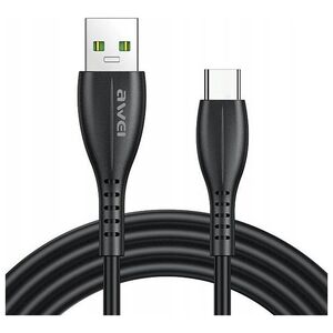 Kabel USB Awei USB-A - USB-C 1 m Czarny (CL-115T)