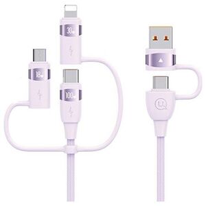 Kabel USB Usams USB-A - 2x USB-C + Lightning + microUSB 1.2 m Czerwony