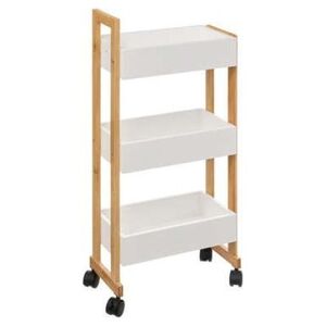 5five Wózek łazienkowy BAMBOO, szafka bambusowa - 3 poziomy
