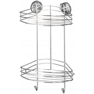 Wenko Narożna półka łazienkowa, Vacuum-Loc, 2 poziomy - stal chromowana, WENKO
