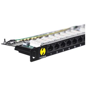 NetRack Patch panel 19'' 0,5U 24-porty Kat. 5e UTP Czarny (104-10)