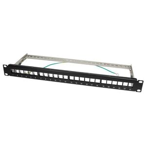 LogiLink Patch panel 19" 1U 24x slot keystone ekranowany Czarny (NK4042)