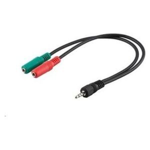 Kabel PremiumCord Jack 3.5mm - Jack 3.5mm x2 0.15m czarny (kjr-33)
