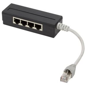 LogiLink 4-Portowy Splitter RJ45, Ekranowany, kabel 15cm (MP0032)