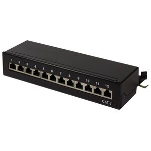 LogiLink Patchpanel LogiLink Tisch/Wand Cat.6 STP 12 Ports, schwarz - NP0017
