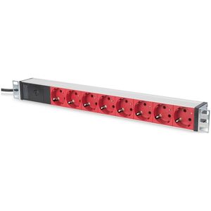 Digitus Listwa zasilająca PDU 19" 8x schuko Czerwona (DN-95410-R)