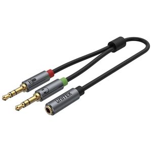 Kabel Unitek Jack 3.5mm - Jack 3.5mm x2 0.2m srebrny (Y-C957ABK)