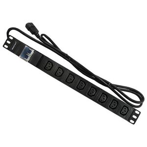 Qoltec Listwa zasilająca 19'' 1U, 10A , 8xIEC C13, (53999)