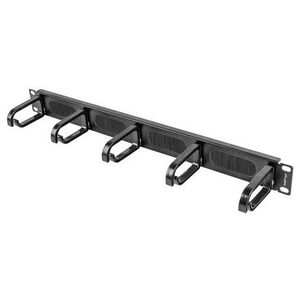 Lanberg Organizer kabli 19'' 1U Panel szczotkowany Typ B czarny (AK-1203-B)