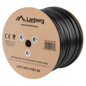 Lanberg Kabel instalacyjny FTP KAT.5E, Żelowany, 305m (LCF5-30CU-0305-BK)