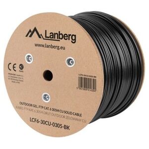 Lanberg Kabel instalacyjny FTP KAT.6 Żelowany, 305m (LCF6-30CU-0305-BK)
