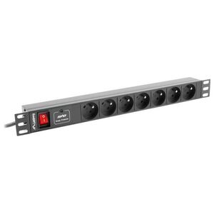 Lanberg Listwa zasilająca PDU 19" 1U 7x 230V PL 2m (PDU-07E-0200-BK)
