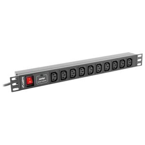 Lanberg Listwa zasilająca PDU 19'' 1U 10x IEC C13 2m (PDU-10I-0200-IEC-BK)