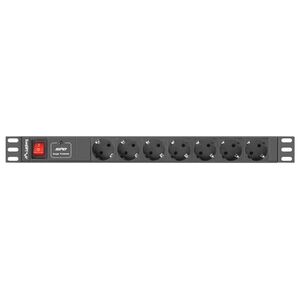 Lanberg Listwa zasilająca PDU 19" 1U 7x Schuko 2m (PDU-07F-0200-IEC-BK)