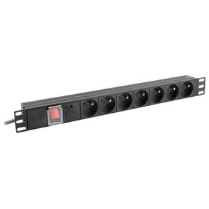 Lanberg Listwa zasilająca PDU 19" 1U 7x 230V PL 2m (PDU-07E-0200-IEC-BK)