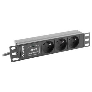 Lanberg Listwa zasilająca PDU 10" 1U 3x 230V PL 2m (PDU-03E-0200-BK)