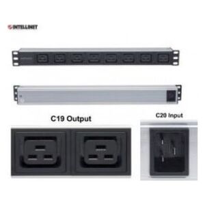Intellinet Network Solutions Listwa zasilająca 19" 1U 8x C19 2m (163613)