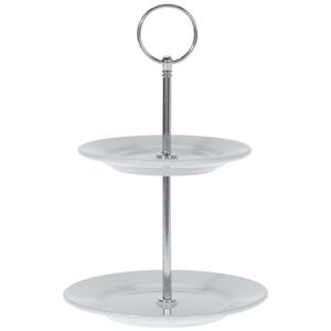 Excellent Houseware Patera 2-piętrowa na ciastka ciasto porcelanowa uniwersalny